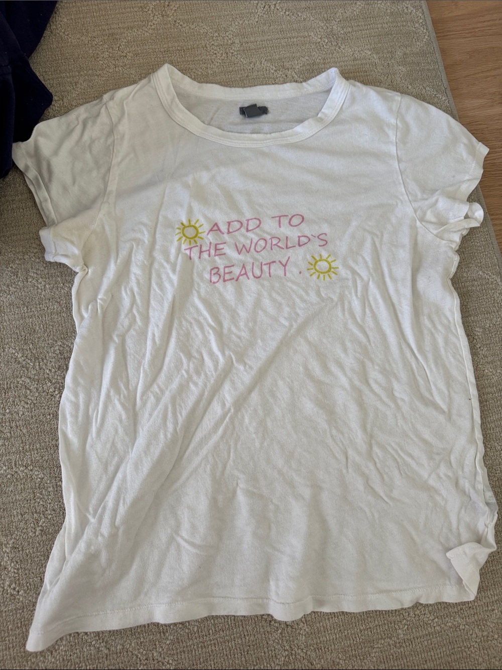 White Graphic Tee - Add to the World's Beauty